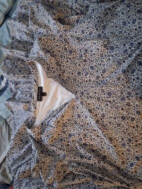 Laura Ashley Blue and White Floral Midi Dress